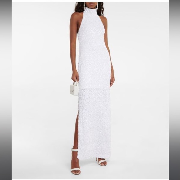 rotate birger christensen Dresses & Skirts - ROTATE Birger Christensen White Sequin Mock Neck Gown